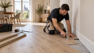 Pose de lames PVC effet bois — Compiègne