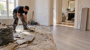 Rénovation d’un sol avec lames PVC — Senlis